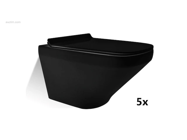 1 partij toiletten - mat zwart - super flush -... - afbeelding 1 van  3
