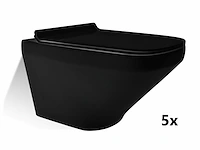 1 partij toiletten - mat zwart - super flush -...