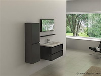 1-persoons badkamermeubel 80 cm - donkergrijs - incl. kranen