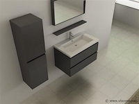 1-persoons badkamermeubel 80 cm - donkergrijs - incl. kranen - afbeelding 3 van  5