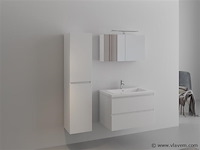1-persoons badkamermeubel 80 cm hoogglans wit - incl. kraan - afbeelding 1 van  4