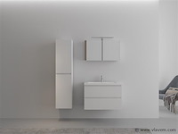 1-persoons badkamermeubel 80 cm hoogglans wit - incl. kraan - afbeelding 2 van  4