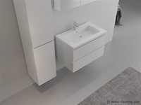 1-persoons badkamermeubel 80 cm hoogglans wit - incl. kraan - afbeelding 3 van  4