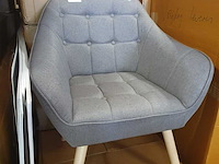 1 persoons linnen scandinavisch bankje, grijs, 2025 - afbeelding 1 van  2