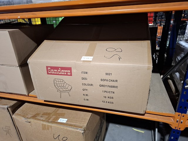 1 persoons linnen scandinavisch bankje, grijs, 2025 - afbeelding 2 van  2