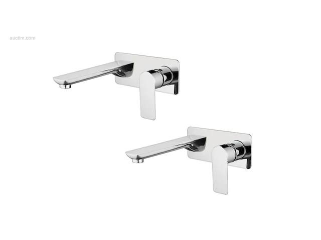 1 set inbouw muurkranen - chroom - afbeelding 1 van  5