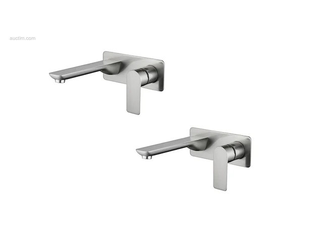 1 set inbouw muurkranen - geborsteld rvs - afbeelding 1 van  5
