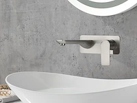 1 set inbouw muurkranen - geborsteld rvs - afbeelding 2 van  5