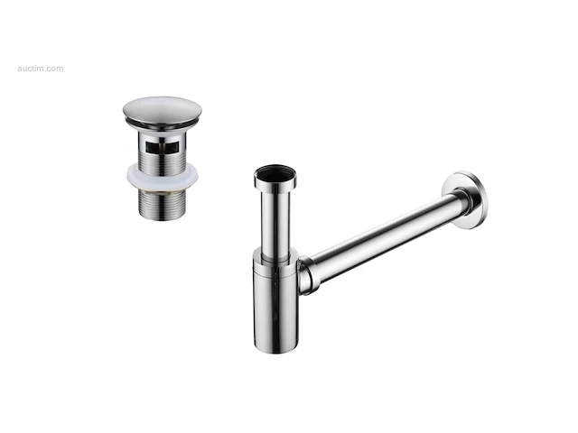 1 set sifon + afvoerplug - met overloop -... - afbeelding 1 van  1