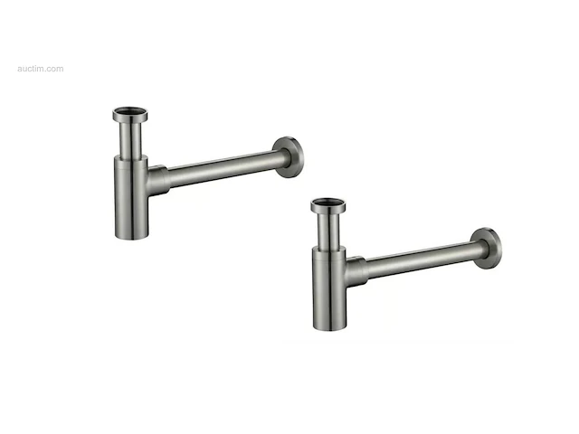 1 set sifons - geborsteld rvs - messing - afbeelding 1 van  1