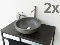1 set waskommen - beton - dusk grey - rond