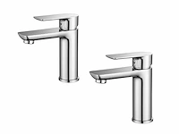 1 set wastafelkranen - chroom
