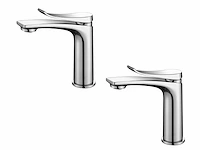 1 set wastafelkranen - chroom