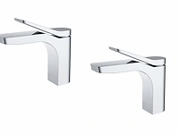 1 set wastafelkranen - chroom