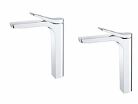 1 set wastafelkranen - chroom