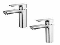 1 set wastafelkranen - chroom