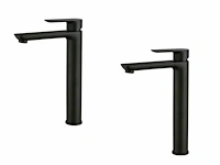 1 set wastafelkranen - mat zwart