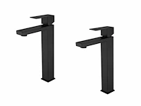 1 set wastafelkranen - mat zwart