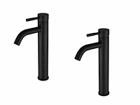 1 set wastafelkranen - mat zwart