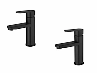 1 set wastafelkranen - mat zwart