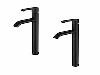 1 set wastafelkranen - mat zwart