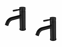 1 set wastafelkranen - mat zwart