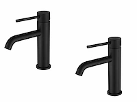1 set wastafelkranen - mat zwart