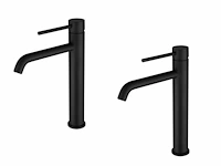 1 set wastafelkranen - mat zwart