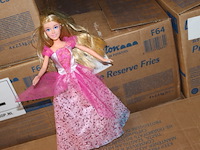 1 speelpop met rose jurk in ds 2 - afbeelding 3 van  3