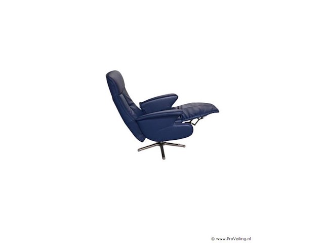 1 x blauwe lederen relaxstoel – comfort & luxe uitstraling - afbeelding 3 van  3