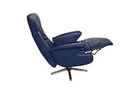 1 x blauwe lederen relaxstoel – comfort & luxe uitstraling - afbeelding 3 van  3