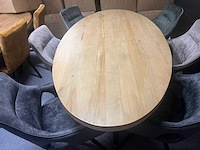 1 x eetkamertafel mango ovaal 200 x 100 x 78 cm, met 6 goossens stoelen - afbeelding 1 van  2