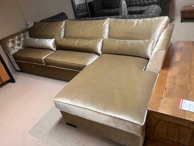 1 x erik kusters - chair lounge - sofa kleur zilver armleuning capitonneert 300 x 170 cm - afbeelding 2 van  3