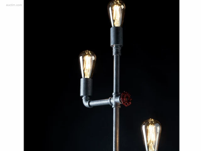 1 x industriële retro vloerlamp 3 lichts - afbeelding 2 van  8