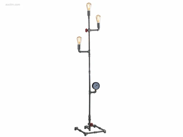 1 x industriële retro vloerlamp 3 lichts - afbeelding 4 van  8