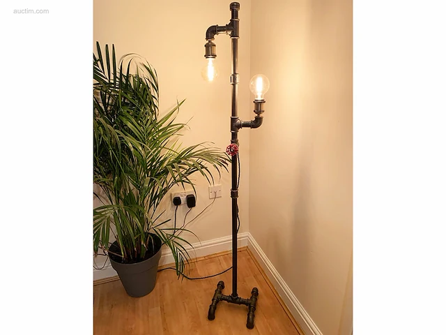 1 x industriële retro vloerlamp 3 lichts - afbeelding 8 van  8