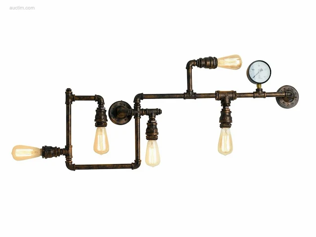 1 x industriële retro wandlamp 5 lichts - afbeelding 5 van  11