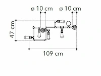 1 x industriële retro wandlamp 5 lichts - afbeelding 4 van  8