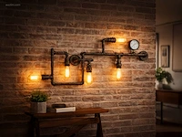 1 x industriële retro wandlamp 5 lichts - afbeelding 5 van  8
