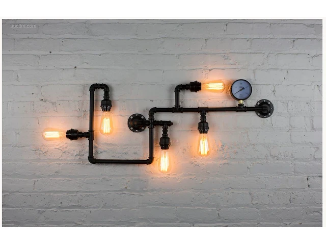 1 x industriële retro wandlamp 5 lichts - afbeelding 8 van  8