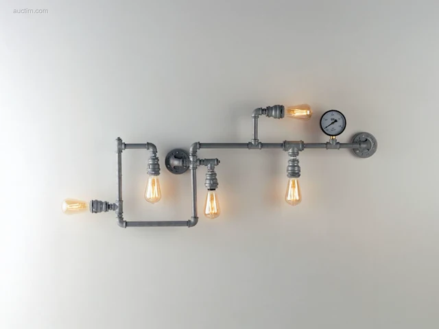 1 x industriële retro wandlamp 5 lichts - afbeelding 2 van  6