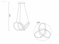 1 x infinity 360 design hang lamp satijn - afbeelding 4 van  7