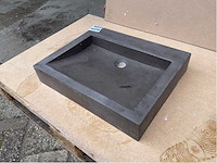 1 x natuursteen basalt wastafel 55x45x10 cm - afbeelding 3 van  4