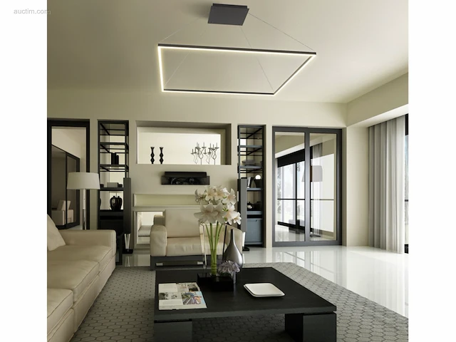1 x quattro square 80x80 cm hang lamp zwart - afbeelding 4 van  10