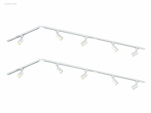 1 x spanningsrail 300 cm met 16 spots wit - afbeelding 1 van  10