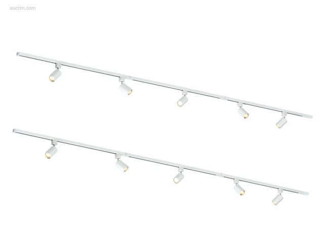 1 x spanningsrail 300 cm met 16 spots wit - afbeelding 2 van  10