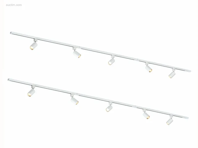 1 x spanningsrail 400 cm met 16 spots wit - afbeelding 1 van  10
