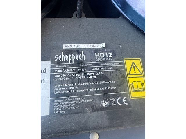 1-zaks afzuiging, scheppach, hd12 - afbeelding 4 van  4
