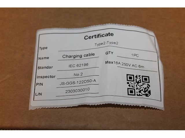 10 autolaadkabels / koppelkabels type 2. 6m 3x2,5 mm2. - afbeelding 3 van  3