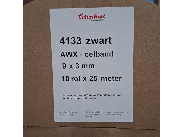 10 doos a 5 pakjes awx celband coroplast, 9 x 3mm zwart - afbeelding 7 van  8